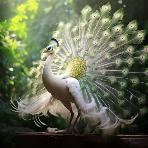 Premium AI Image | Nice dancing white peacock image Generative AI