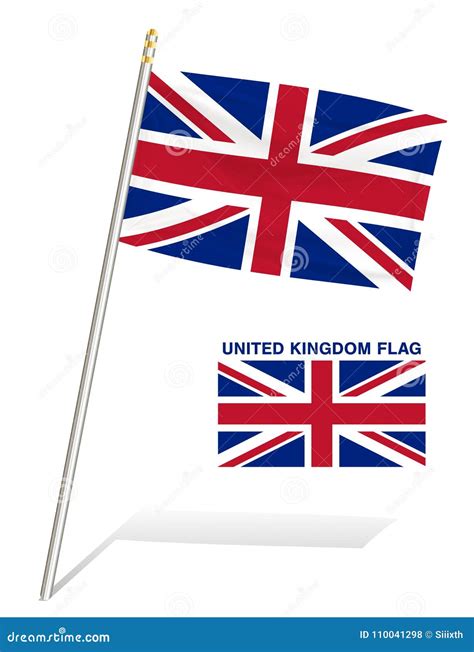 United Kingdom Flag on a White Background Stock Vector - Illustration of britain, blue: 110041298