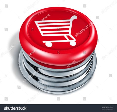 Shopping Button And Online Shop Icon With A Red Circle Push Key As A ...