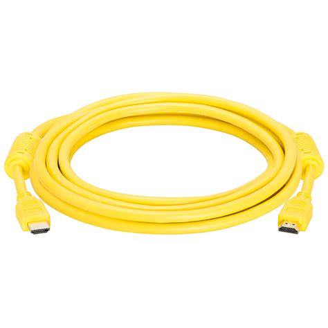 HighSpeed 28 AWG HDMI Cable Cord with Ferrite Core - 10 feet Yellow