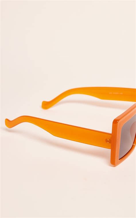 Orange Oversized Frame Square Sunglasses | Accessories | PrettyLittleThing