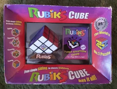 RUBIK'S CUBE - 3x3 - RARE! 25th Anniversary Edition & Stand & Solution Guide NEW £29.99 ...