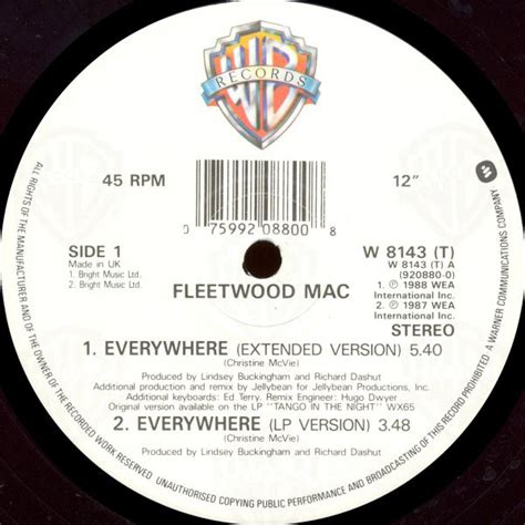 Disco Club: Fleetwood Mac - Everywhere (Extended Version) 1988