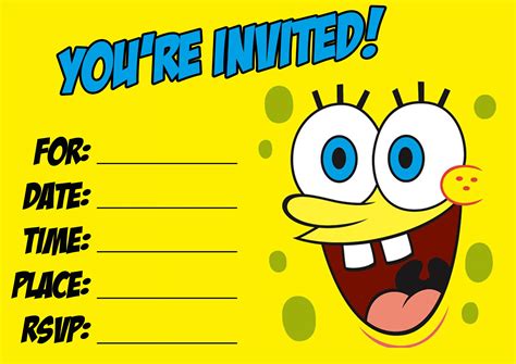 Spongebob Invitations Ideas | Printable birthday invitations, Boy birthday party invitations ...