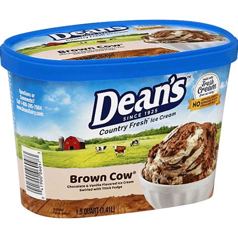 Dean's Ice Cream, Brown Cow 1.5 Qt | Chocolate | Martins - Emerald