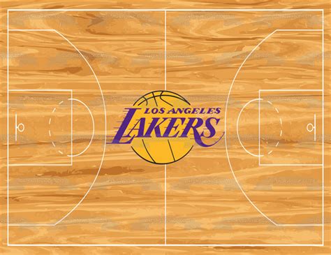 Los Angeles Lakers Logo Basketball Court NBA Professional Sports Edibl ...