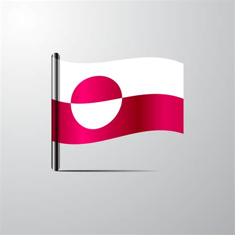 Greenland waving Shiny Flag design vector 14192360 Vector Art at Vecteezy