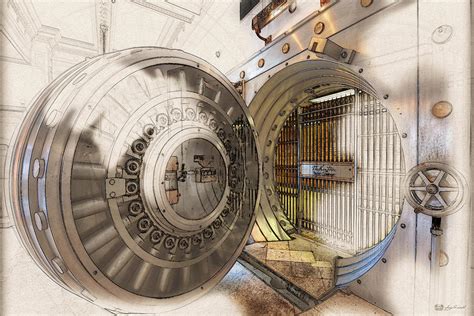 Washington Trust Company Bank Vault Door and Lock Digital Art by Serge Averbukh - Fine Art America