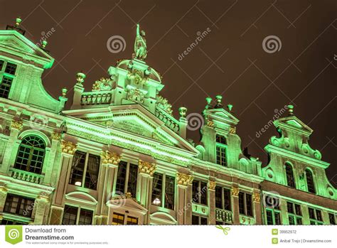 Guildhalls on Grand Place in Brussels, Belgium. Stock Photo - Image of culture, architecture ...