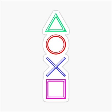 "playstation buttons bright metal" Sticker for Sale by Black-White-art | Redbubble