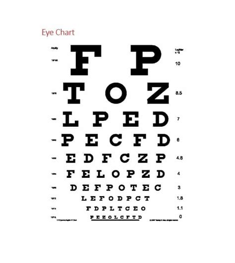 50 Printable Eye Test Charts - Printable Templates | Eye exam chart, Eye chart, Eye test chart