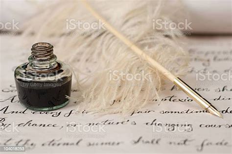 Handwriting Ink And Quill Pen Stock Photo - Download Image Now ...