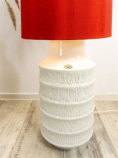 1970s red white ceramic FLOOR LAMP by JASBA Westgerman Pottery – VINTARAMA