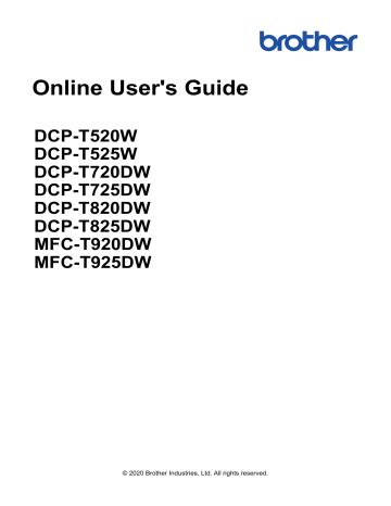 Access Web Based Management. Brother DCP-T520W, DCP-T920DW, DCP-T725DW ...