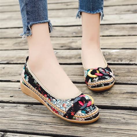 Lucyever 2018 Vintage Women Flats Shoes Ladies Round Toe Slip On Flats ...