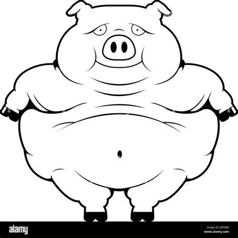 A happy cartoon fat pig standing and smiling Stock Vector Image & Art - Alamy