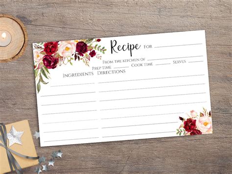 Recipe cards 3x5 printable Bridal Shower Recipe card 3x5 | Etsy