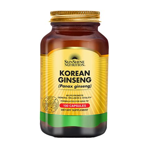 KOREAN GINSENG 100 CAP - Sunshine Nutrition