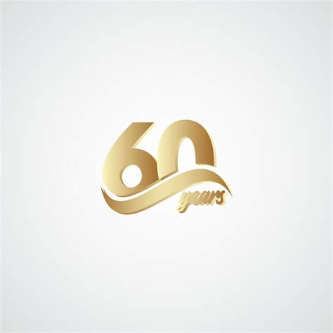 60 Years Anniversary Celebration Elegant Gold Logo Vector Template ...