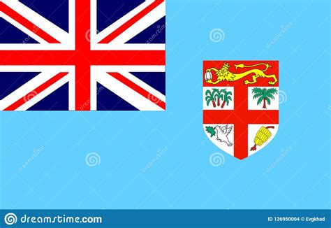 Fijian National Flag. Official Flag Of Fiji Island Accurate Colors ...