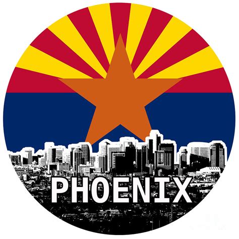 Phoenix Skyline And Arizona Flag Photograph by Scott Carlin