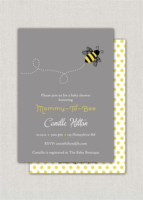 Bumble Bee Baby Shower Invitation