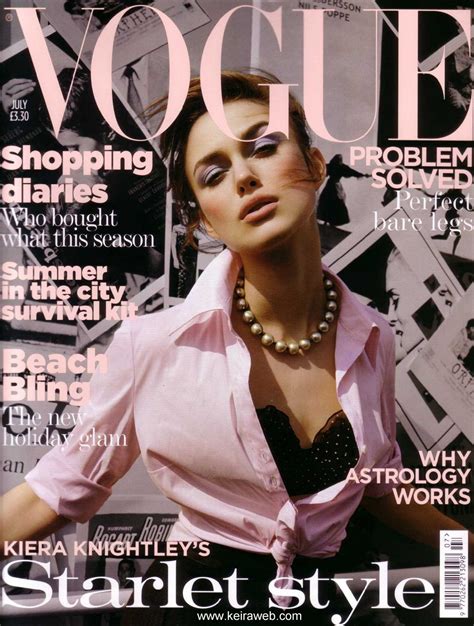 Keira Knightley Vogue cover | Vogue covers, Vogue magazine covers, Magazine cover