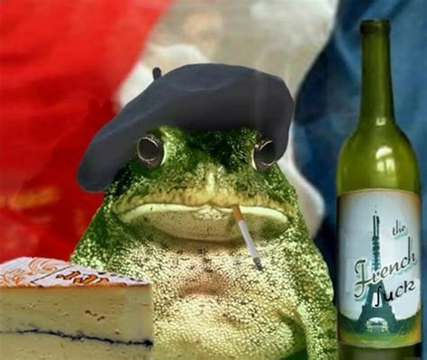 frog french pepe cigarette smoking wine Memes - Imgflip