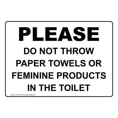 Please Do Not Flush Paper Towels Down Toilet Printable - Printable ...