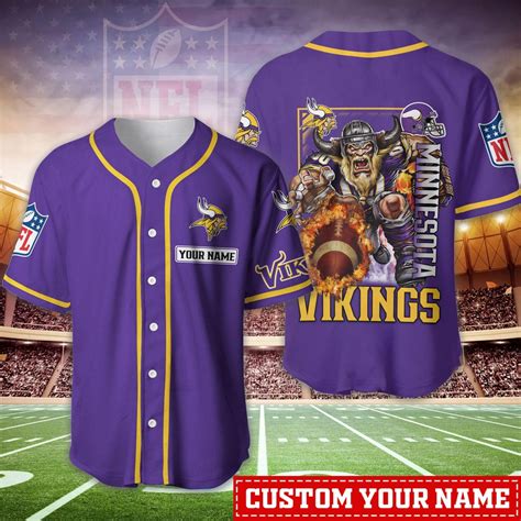 Minnesota Vikings Baseball Jersey Custom Your Name Sport Team - Etsy