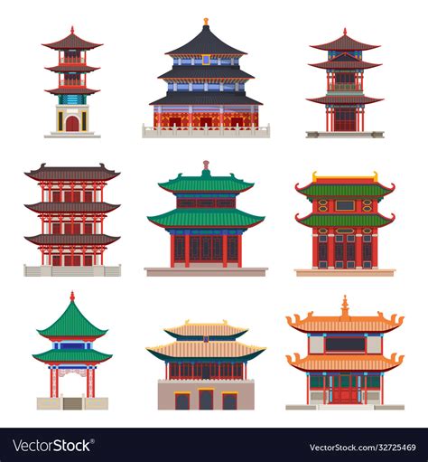 Pagoda building chinese or japanese construction Vector Image