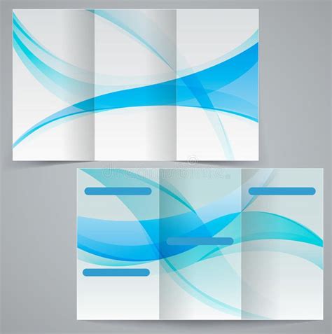 Tri-fold business brochure template, vector blue d. Esign flyer ...