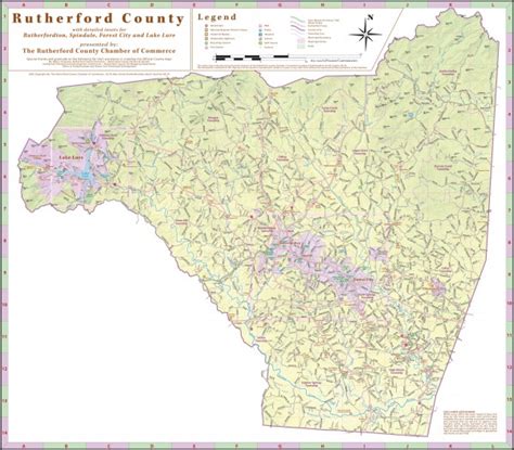 Tourist map of Rutherford County - rutherfordton north carolina • mappery