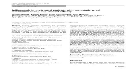 Ipilimumab in pretreated patients with metastatic uveal melanoma ...