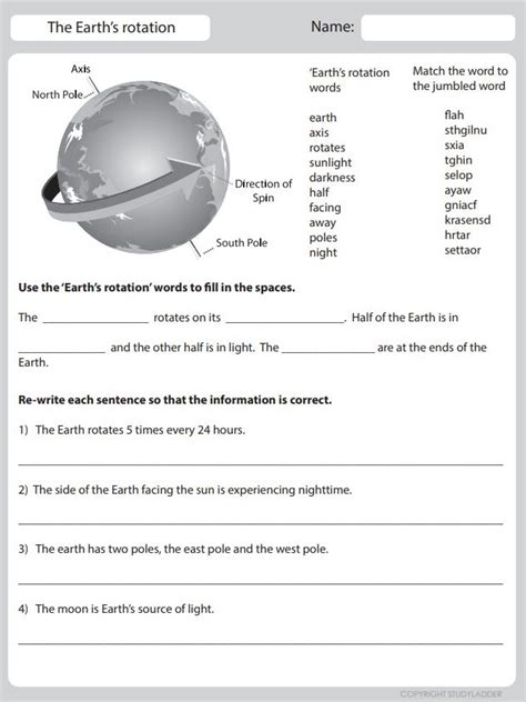 The Earth's Rotation - Studyladder Interactive Learning Games