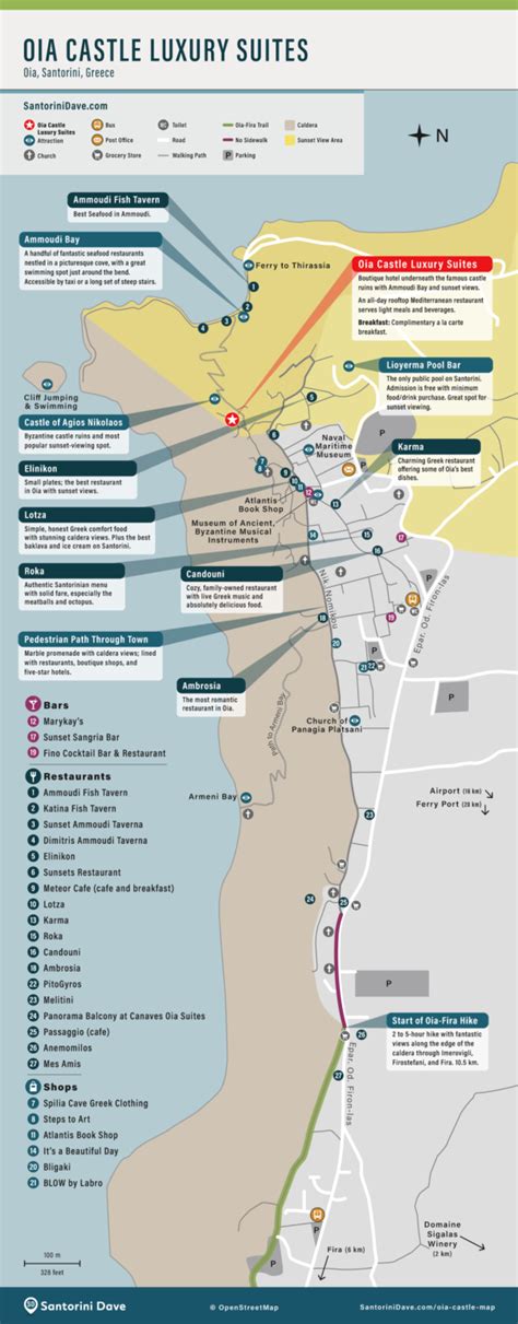 Map of Oia Castle Luxury Suites Hotel - Oia, Santorini, Greece