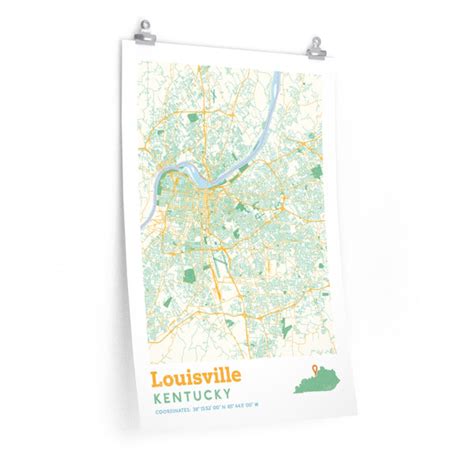 Louisville Kentucky City Street Map Poster - Allegiant Goods Co.