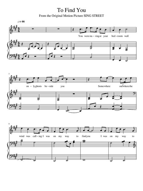 To Find You - Sing Street - Piano & Voice | PDF