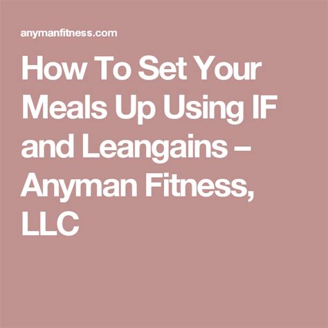 How To Set Your Meals Up Using IF and Leangains – Anyman Fitness, LLC Healthy Food List, Healthy ...