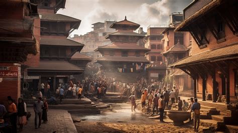 People Walk Around An Old City In Nepal Background, Nepal Pictures, Nepal, Citizenside ...