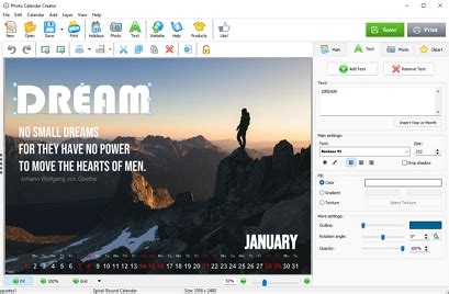 Photo Calendar Creator - Easy Software with 250+ Templates