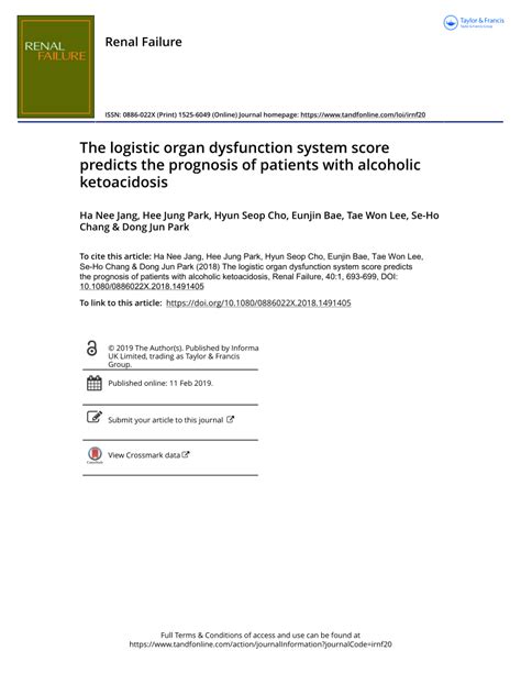 (PDF) The logistic organ dysfunction system score predicts the ...