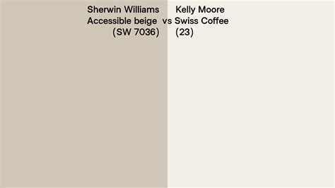 Sherwin Williams Accessible beige (SW 7036) vs Kelly Moore Swiss Coffee ...