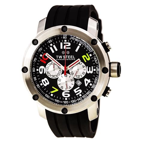 TW Steel - TW Steel TW608 Men's Black Rubber Strap Chronograph Watch ...