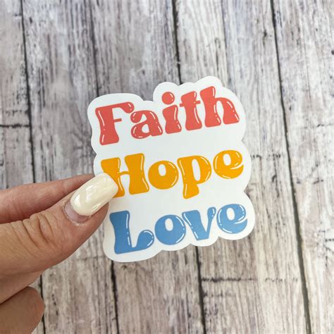 Faith Hope Love Waterproof Sticker Christian Sticker | Etsy