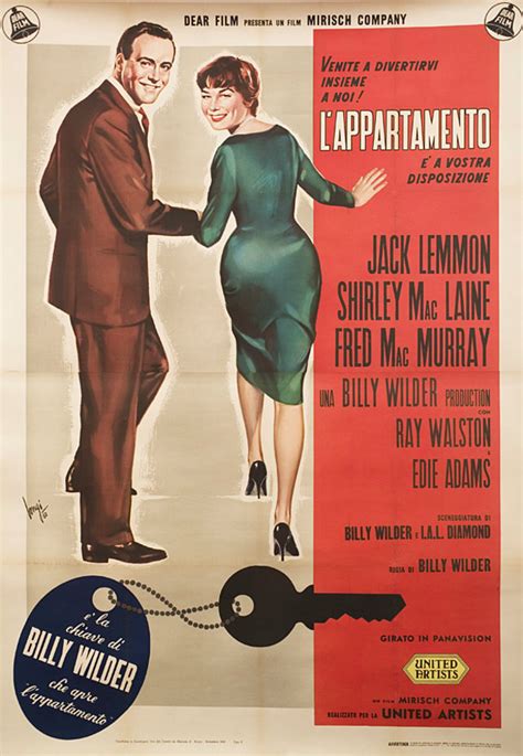 The Apartment Original 1960 Italian Quattro Foglio Movie Poster ...