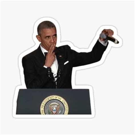 "Barack Obama Drop Mic Meme Sticker" Sticker for Sale by Teetans ...