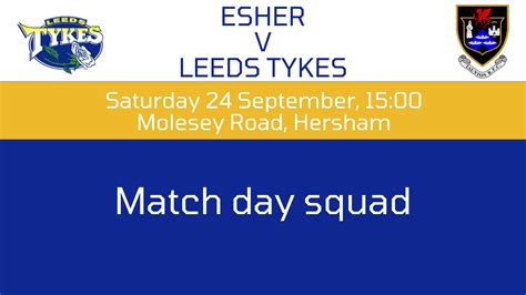 Leeds Tykes RUFC - Match day squad 24 September 2022