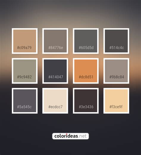 Woody Brown Dark Gray / Smoked Parchment Beige Color Palette | Color palette ideas