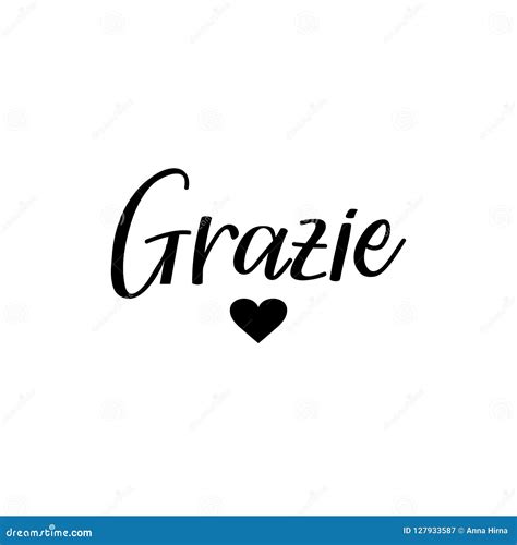 Grazie. Thank You Lettering Card. Translation from Italian - Thank You. Stock Illustration ...